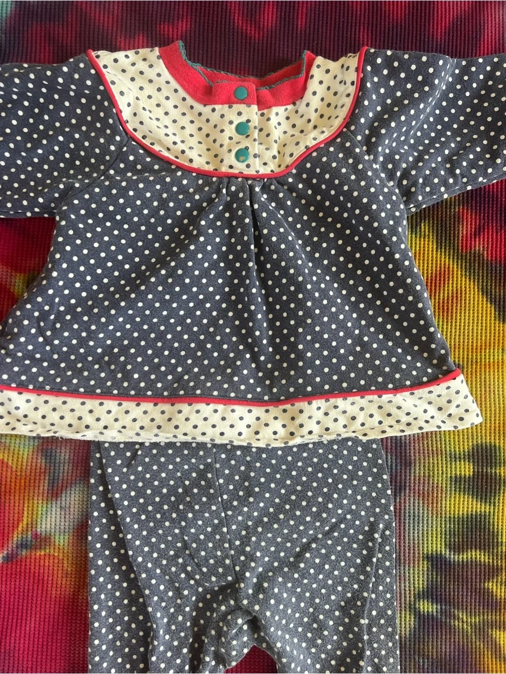 Vintage 90s Gymboree Polka Dot Pant Set 100% Cotton Retro Baby